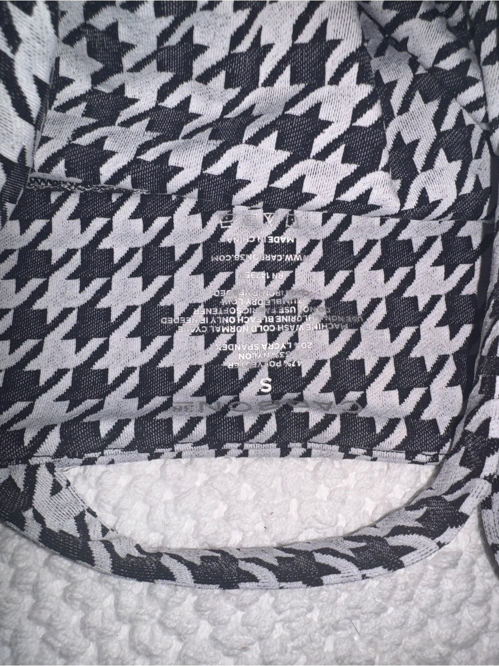 RARE Carbon38 Houndstooth Crop Tank & Leggings Set - Black & White Size Small - Picture 5 of 6